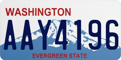 WA license plate AAY4196
