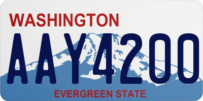 WA license plate AAY4200