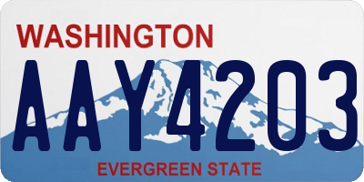 WA license plate AAY4203
