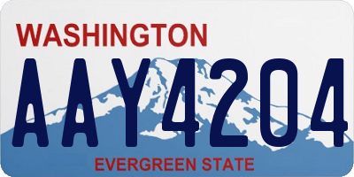 WA license plate AAY4204