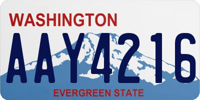 WA license plate AAY4216