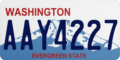 WA license plate AAY4227