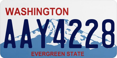 WA license plate AAY4228