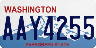 WA license plate AAY4255