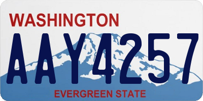 WA license plate AAY4257
