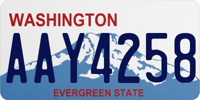 WA license plate AAY4258