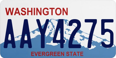 WA license plate AAY4275