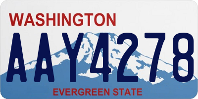 WA license plate AAY4278