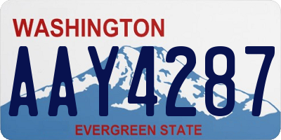 WA license plate AAY4287
