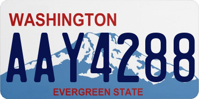 WA license plate AAY4288