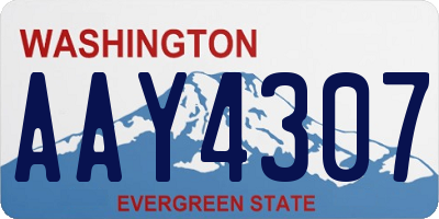 WA license plate AAY4307