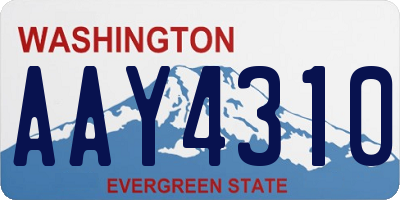WA license plate AAY4310