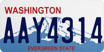 WA license plate AAY4314