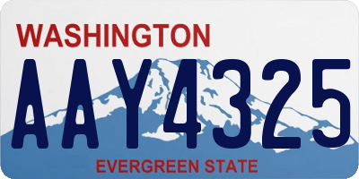 WA license plate AAY4325