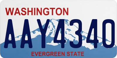 WA license plate AAY4340