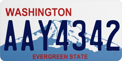 WA license plate AAY4342
