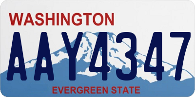 WA license plate AAY4347
