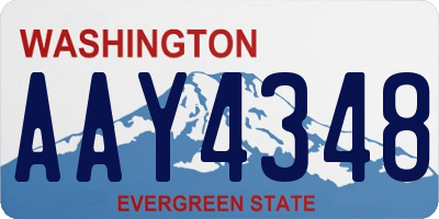 WA license plate AAY4348