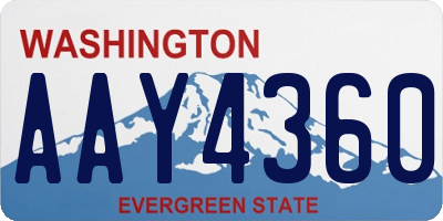 WA license plate AAY4360