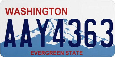 WA license plate AAY4363