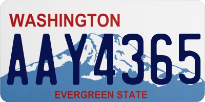 WA license plate AAY4365