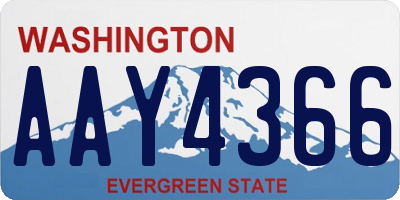 WA license plate AAY4366