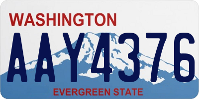 WA license plate AAY4376