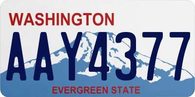 WA license plate AAY4377