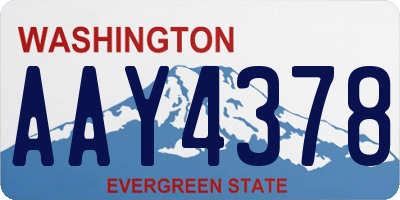 WA license plate AAY4378