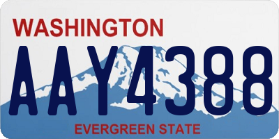 WA license plate AAY4388