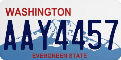 WA license plate AAY4457