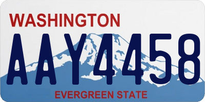 WA license plate AAY4458