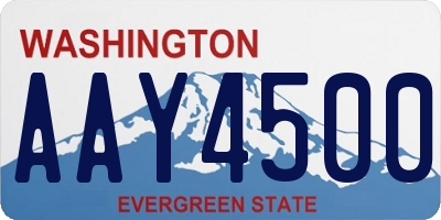 WA license plate AAY4500