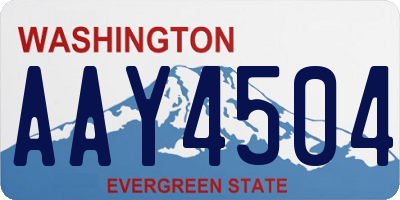 WA license plate AAY4504