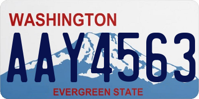WA license plate AAY4563