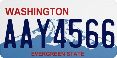 WA license plate AAY4566