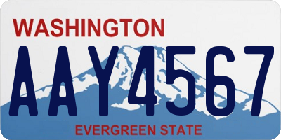 WA license plate AAY4567