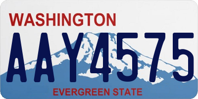 WA license plate AAY4575