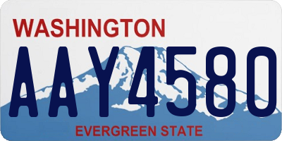 WA license plate AAY4580