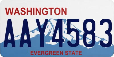 WA license plate AAY4583