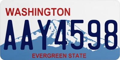 WA license plate AAY4598