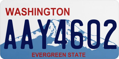 WA license plate AAY4602