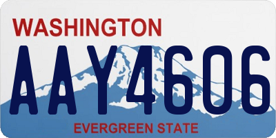 WA license plate AAY4606