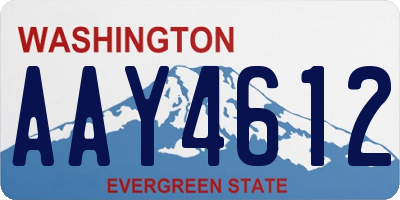 WA license plate AAY4612