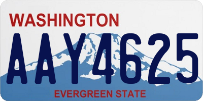 WA license plate AAY4625