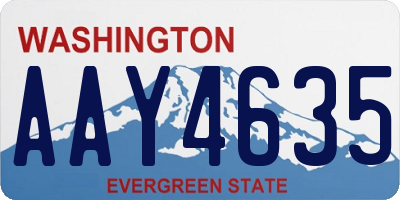 WA license plate AAY4635