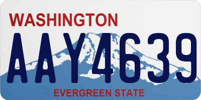 WA license plate AAY4639