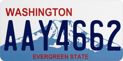 WA license plate AAY4662