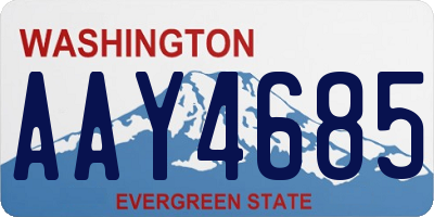 WA license plate AAY4685