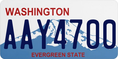 WA license plate AAY4700